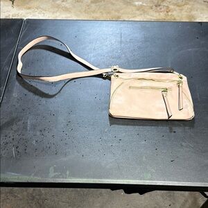 Nicole by Nicole Miller Tan Crossbody Bag with Leather Finish